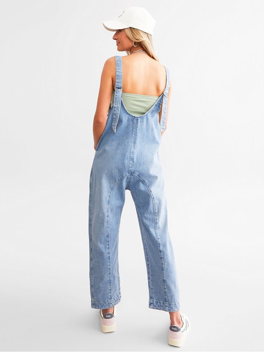 We The Free High Roll Denim Jumpsuit - Picture 2 of 4